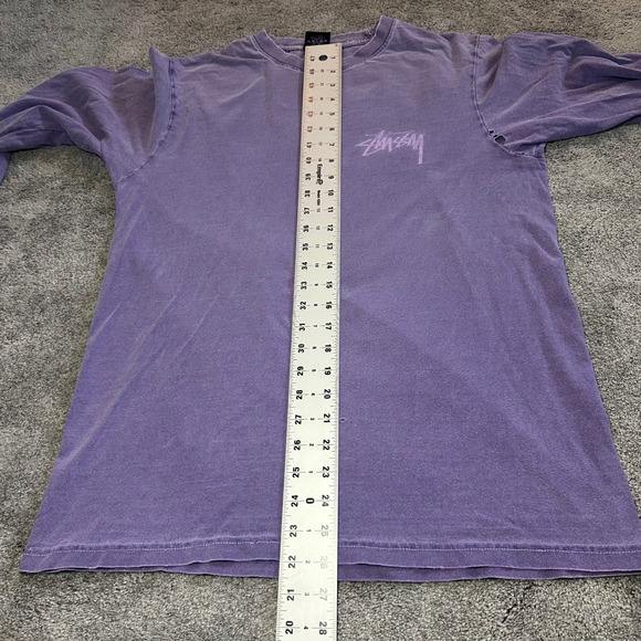 Stussy Medusa T-Shirt Men Medium Purple Long Sleeve Distressed Faded Streetwear - Picture 14 of 16